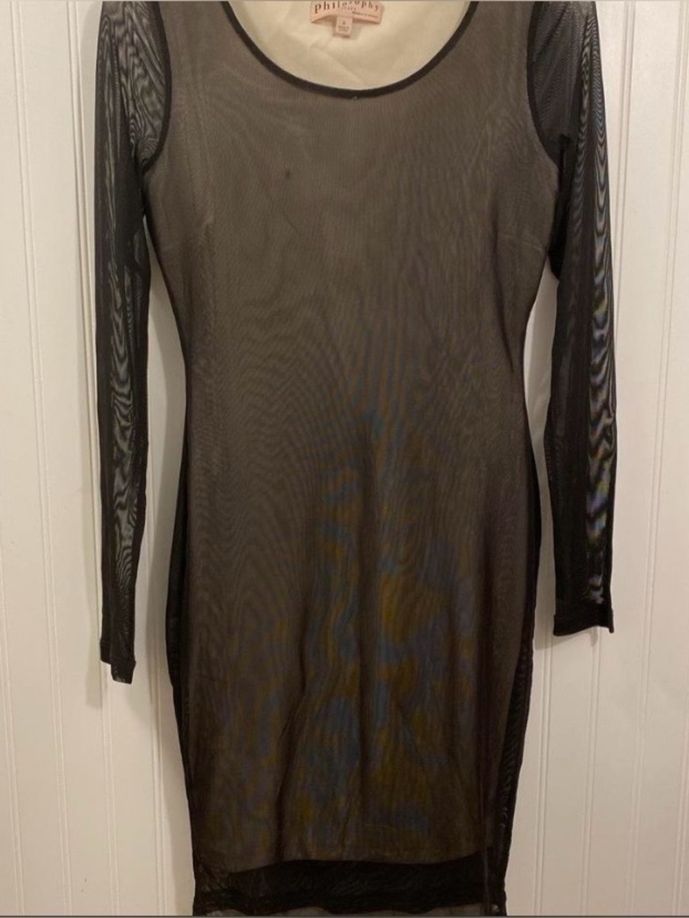 Philosophy black mesh overlay bodycon dress